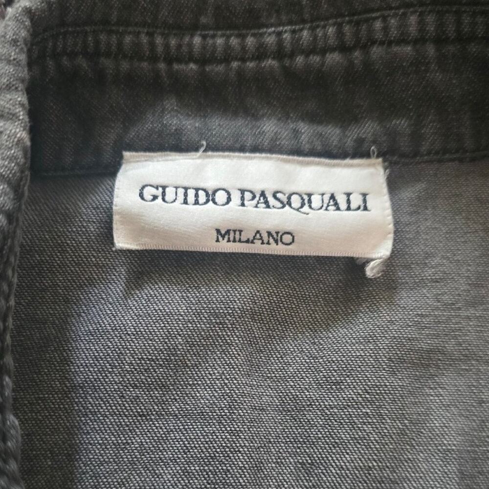 Guido Pasquali Milano black embellished denim button down shirt NO TAG/M! - Picture 4 of 6